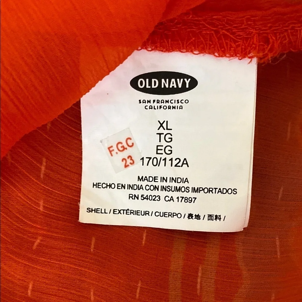 🎉SALE🎉Old Navy Orange Tie Front Tunic with Relaxed Fit - Picture 10 of 14